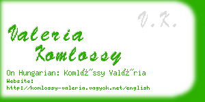 valeria komlossy business card